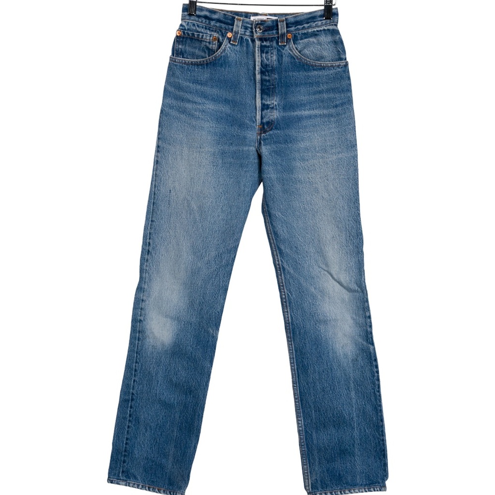 RE/DONE Straight Leg Jeans, size 23, Button Closure